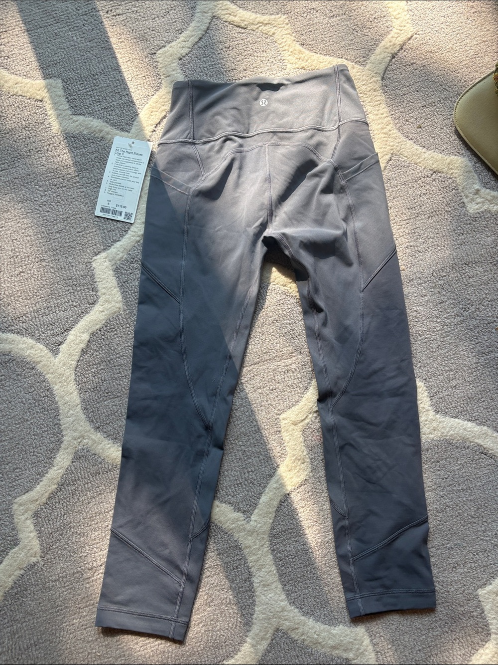 NWT Lululemon All The Right Places Crop II 23" Titanium Gray Size 6".